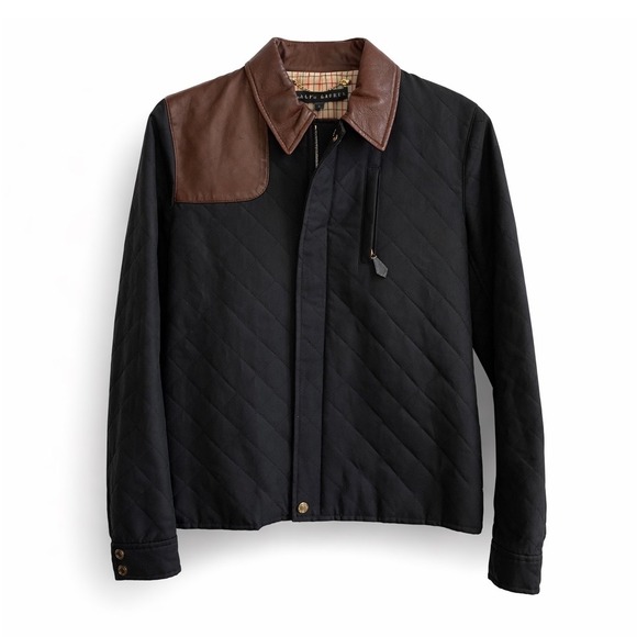 Ralph Lauren Jackets & Blazers - Ralph Lauren Quilted Barn Jacket Brown Leather Trim Women Size 6
